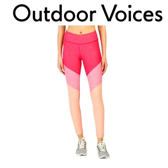 Outdoor Voices Pink Colorblock Leggings M/L - Picture 1 of 6